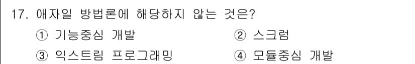 정보처리기사 2020년 17번 - 정답과 핵심 포인트를 검수 중인 기출문제