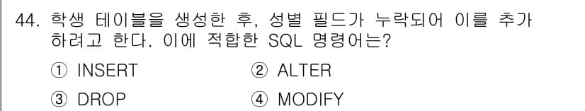 정보처리기사 2020년 44번 - 정답과 핵심 포인트를 검수 중인 기출문제