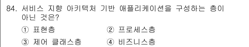 정보처리기사_필기 2020년 84번 - 정답과 핵심 포인트를 검수 중인 기출문제