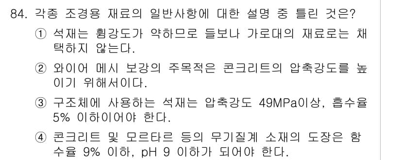 조경기사 2020년 83번 - 정답과 핵심 포인트를 검수 중인 기출문제