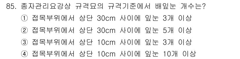 종자기사 2020년 85번 - 정답과 핵심 포인트를 검수 중인 기출문제