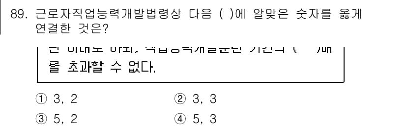 직업상담사_2급(구) 2020년 89번 - 직업능력개발법에 따르면, 근로자에게 필요한 능력의 개발 및 향상을 위해 ... 에 관한 핵심 기출문제