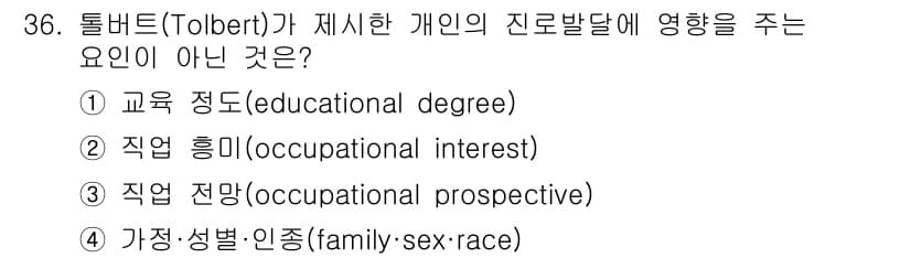 직업상담사_2급 2020년 36번 - 정답과 핵심 포인트를 검수 중인 기출문제
