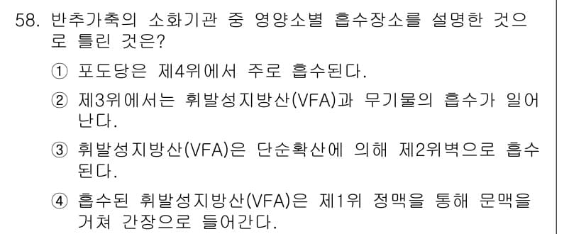 축산기사 2020년 58번 - 정답과 핵심 포인트를 검수 중인 기출문제
