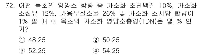 축산기사 2020년 72번 - 정답과 핵심 포인트를 검수 중인 기출문제