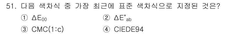 컬러리스트기사 2020년 51번 - 정답과 핵심 포인트를 검수 중인 기출문제