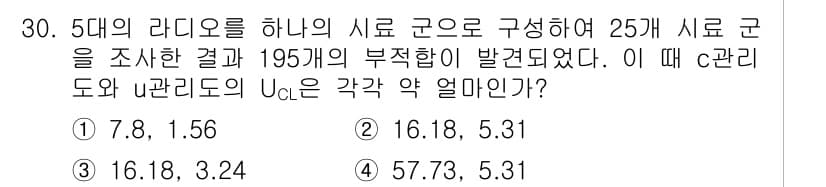 품질경영기사 2020년 30번 - 정답과 핵심 포인트를 검수 중인 기출문제