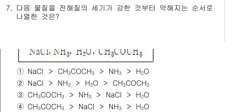 화학분석기사(구) 2020년 8번 - 정답과 핵심 포인트를 검수 중인 기출문제