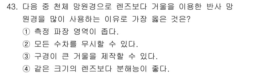 광학기사 2015년 44번 - 정답과 핵심 포인트를 검수 중인 기출문제