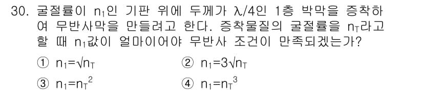 광학기사 2016년 30번 - 정답과 핵심 포인트를 검수 중인 기출문제