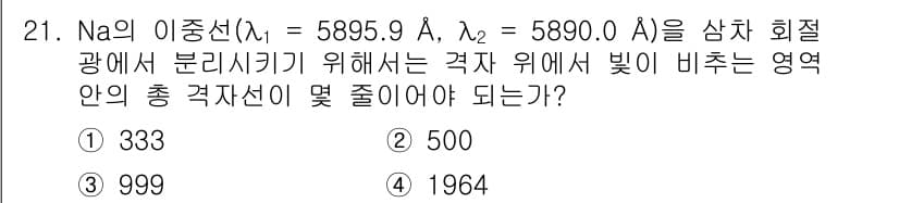 광학기사 2019년 21번 - 정답과 핵심 포인트를 검수 중인 기출문제