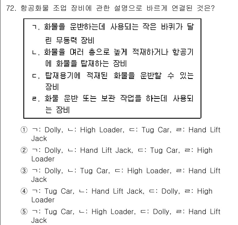 물류관리사_1교시 2020년 72번 - 정답과 핵심 포인트를 검수 중인 기출문제