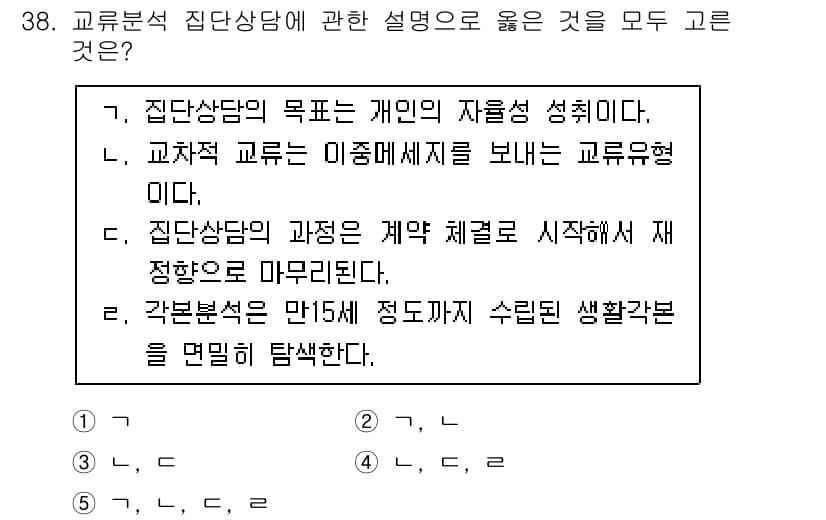 청소년상담사_2급(2교시)(구) 2020년 38번 - 정답과 핵심 포인트를 검수 중인 기출문제