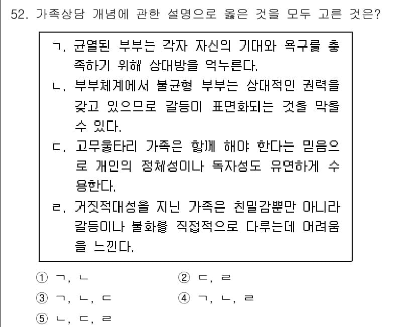 청소년상담사_2급(2교시) 2020년 52번 - 정답과 핵심 포인트를 검수 중인 기출문제