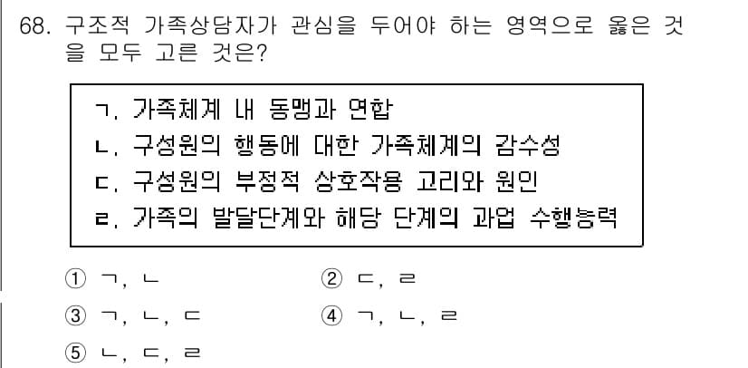 청소년상담사_2급(2교시) 2020년 68번 - 정답과 핵심 포인트를 검수 중인 기출문제
