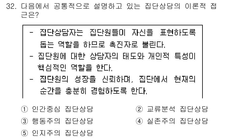 청소년상담사_3급(1교시)(구) 2020년 32번 - 정답과 핵심 포인트를 검수 중인 기출문제