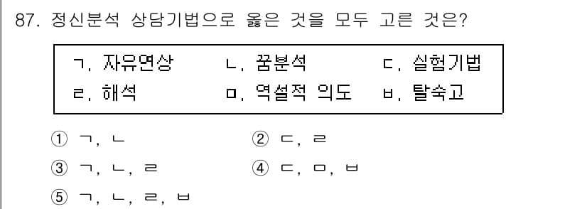 청소년상담사_3급(1교시)(구) 2020년 87번 - 정답과 핵심 포인트를 검수 중인 기출문제