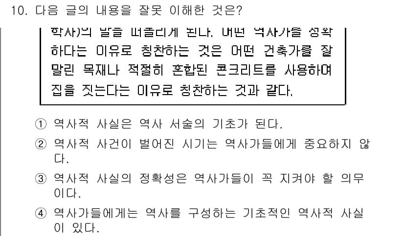 9급_지방직_공무원_국어 2016년 10번 - 정답과 핵심 포인트를 검수 중인 기출문제