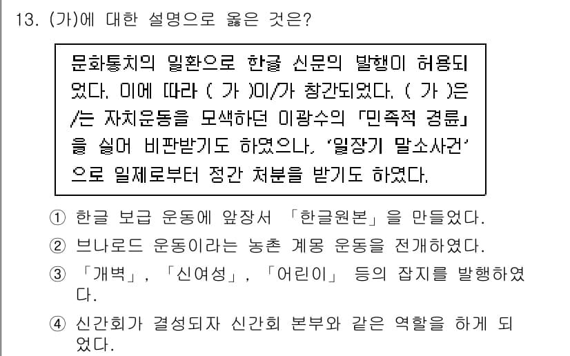 9급_국가직_공무원_한국사 2020년 13번 - 정답과 핵심 포인트를 검수 중인 기출문제