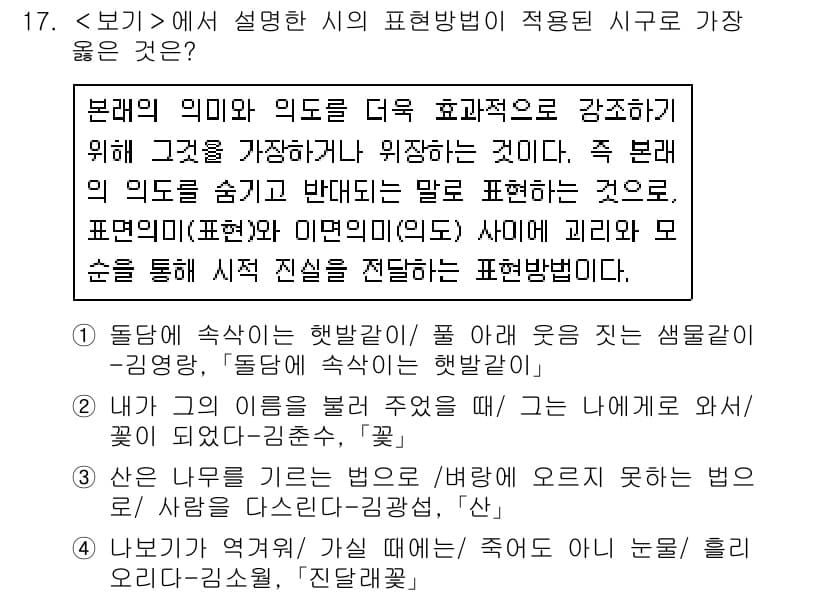 9급_지방직_공무원_서울시_국어 2020년 17번 - 정답과 핵심 포인트를 검수 중인 기출문제