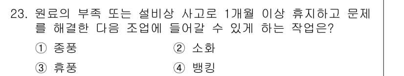 제선기능장 2017년 23번 - 정답과 핵심 포인트를 검수 중인 기출문제