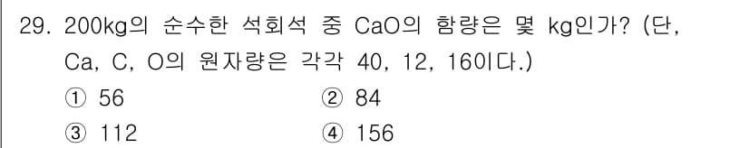제선기능장 2018년 29번 - 석회석(CaCO₃)의 몰질량은 $40 	ext{ g/mol (Ca)} +... 에 관한 핵심 기출문제