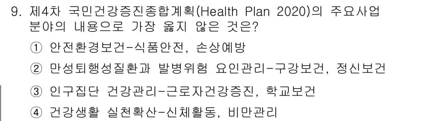 9급_지방직_공무원_서울시_공중보건 2020년 9번 - 정답과 핵심 포인트를 검수 중인 기출문제