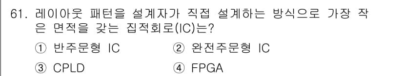 반도체커스텀레이아웃산업기사 2016년 61번 - 정답과 핵심 포인트를 검수 중인 기출문제
