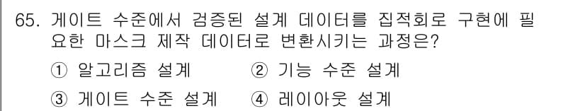 반도체커스텀레이아웃산업기사 2016년 65번 - 정답과 핵심 포인트를 검수 중인 기출문제