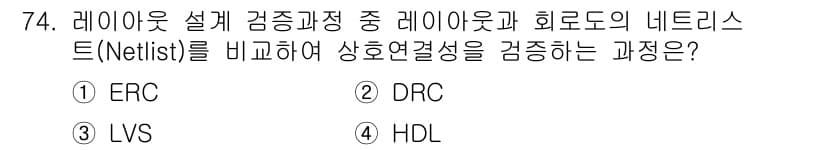 반도체커스텀레이아웃산업기사 2016년 74번 - 정답과 핵심 포인트를 검수 중인 기출문제