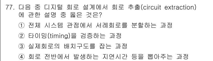 반도체커스텀레이아웃산업기사 2017년 77번 - 정답과 핵심 포인트를 검수 중인 기출문제
