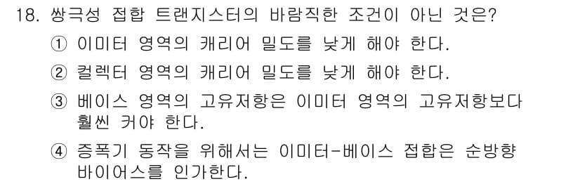 반도체커스텀레이아웃산업기사 2018년 18번 - 정답과 핵심 포인트를 검수 중인 기출문제