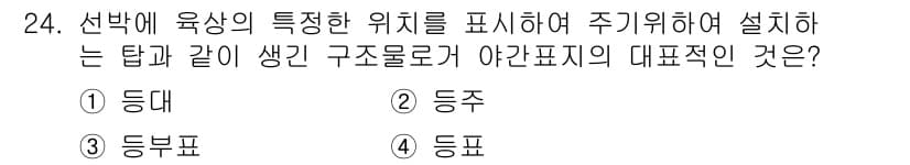 항로표지기능사 2015년 24번 - 정답과 핵심 포인트를 검수 중인 기출문제