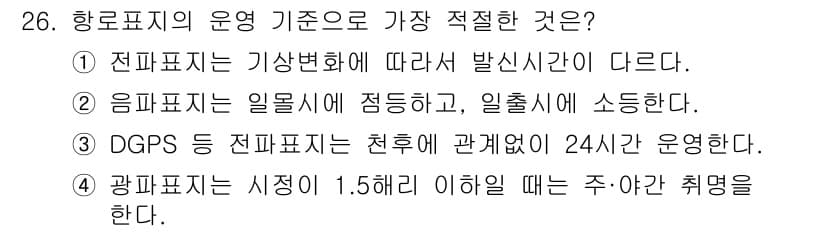 항로표지기능사 2016년 26번 - 정답과 핵심 포인트를 검수 중인 기출문제