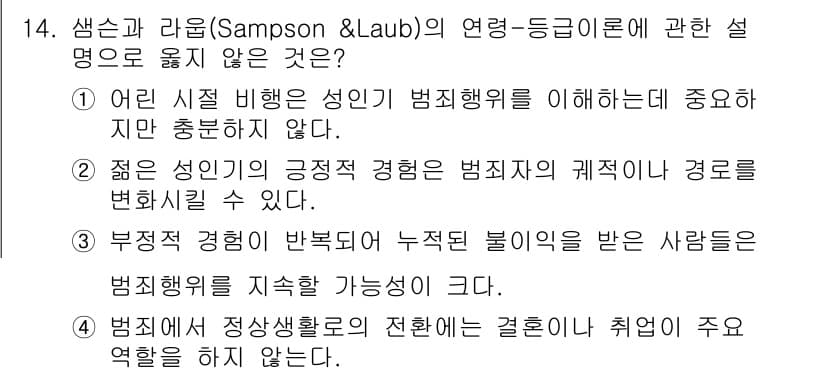 경비지도사_2차(범죄학) 2020년 14번 - 정답과 핵심 포인트를 검수 중인 기출문제