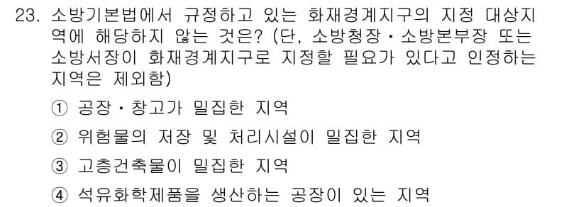 경비지도사_2차(소방학) 2020년 23번 - 정답과 핵심 포인트를 검수 중인 기출문제