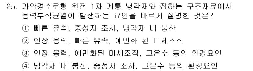 원자력기사 2015년 25번 - 정답과 핵심 포인트를 검수 중인 기출문제