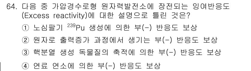원자력기사 2019년 64번 - 정답과 핵심 포인트를 검수 중인 기출문제