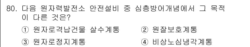 원자력기사 2019년 80번 - 정답과 핵심 포인트를 검수 중인 기출문제