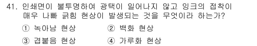 인쇄설계기사 2015년 41번 - 정답과 핵심 포인트를 검수 중인 기출문제