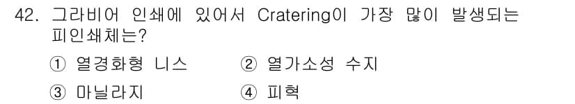 인쇄설계기사 2015년 42번 - 정답과 핵심 포인트를 검수 중인 기출문제