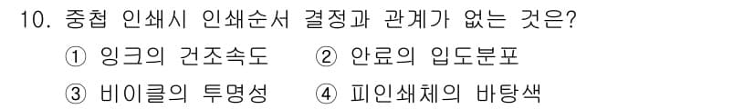 인쇄설계기사 2017년 10번 - 정답과 핵심 포인트를 검수 중인 기출문제