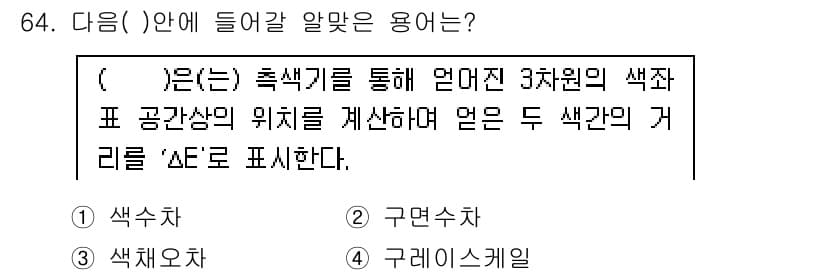 인쇄설계기사 2020년 64번 - 정답과 핵심 포인트를 검수 중인 기출문제