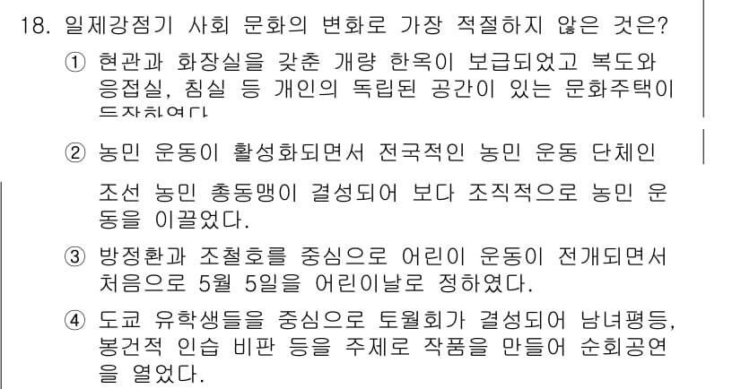 경찰공무원(순경)_한국사 2020년 18번 - 정답과 핵심 포인트를 검수 중인 기출문제