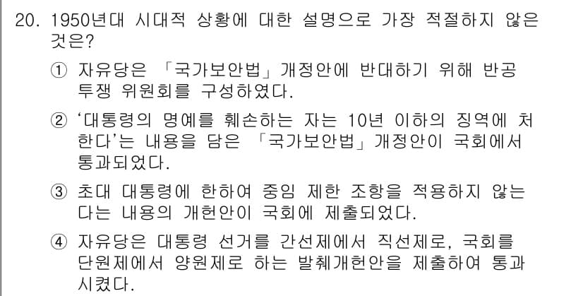 경찰공무원(순경)_한국사 2020년 20번 - 정답과 핵심 포인트를 검수 중인 기출문제