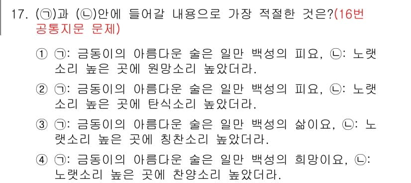 경찰공무원(순경)_국어 2020년 17번 - 정답과 핵심 포인트를 검수 중인 기출문제