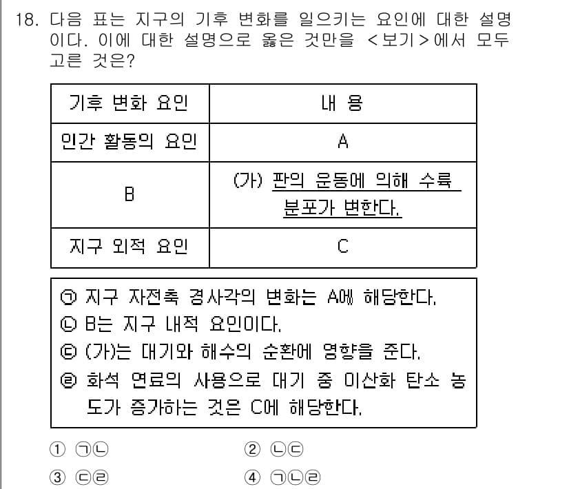 경찰공무원(순경)_과학 2020년 18번 - 정답 '2'의 설명은 다음과 같습니다. 'B'는 지구 내부의 활동과 관련... 에 관한 핵심 기출문제