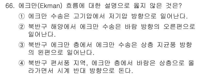 기상기사 2021년 66번 - 정답과 핵심 포인트를 검수 중인 기출문제