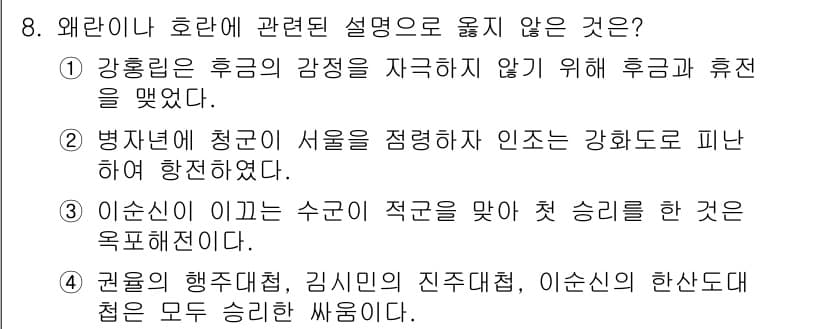 9급_지방직_공무원_한국사 2015년 8번 - 정답과 핵심 포인트를 검수 중인 기출문제