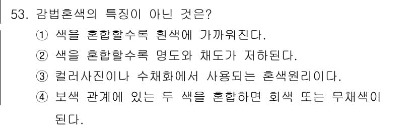 디지털인쇄산업기사 2019년 53번 - 정답과 핵심 포인트를 검수 중인 기출문제